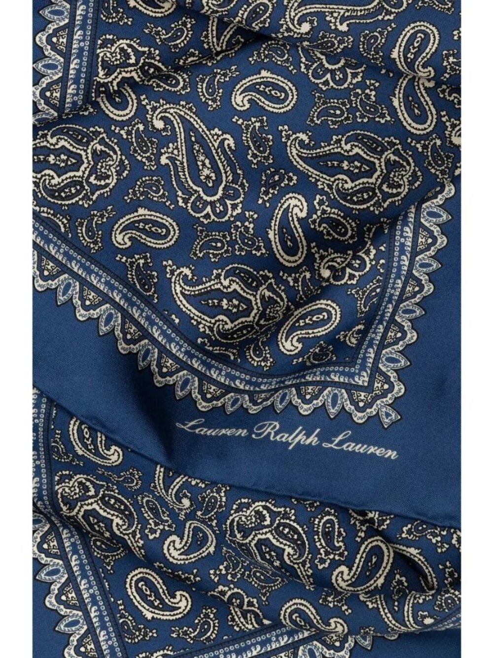 NWT Lauren Ralph Lauren Fall Paisley Bandana Charter Blue Size One Size - Picture 3 of 6